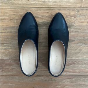 Black Leather Nisolo Mules Sz 7